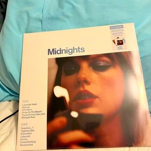 NWT Taylor Swift midnights Blue Moonstone Vinyl with Hand Signed Photo